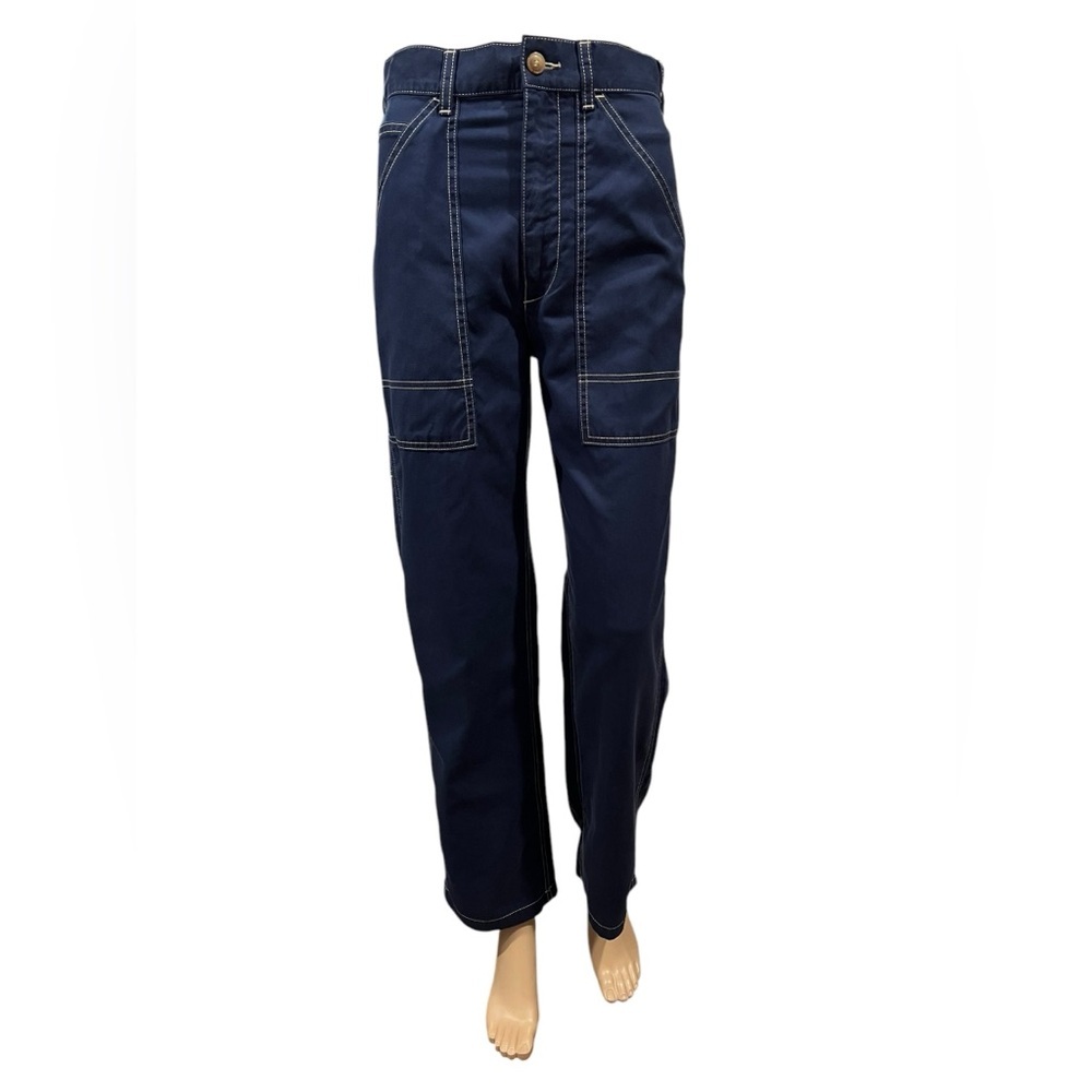 Polo Ralph Lauren Pant Womens Cotton Twill Utility Navy Straight Leg Size 2 - Picture 4 of 16